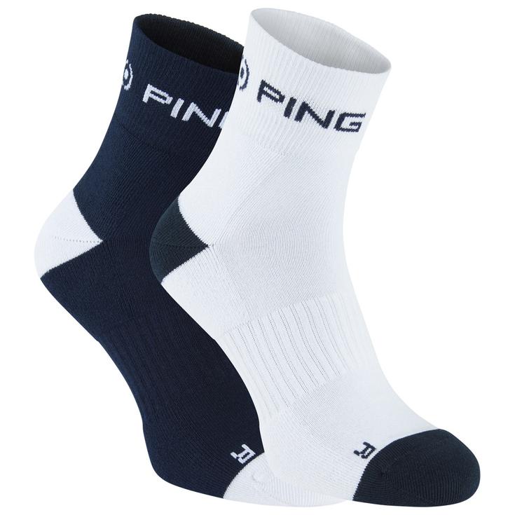 Ping Chaussettes Quarter 2 Pack Navy White Présentation