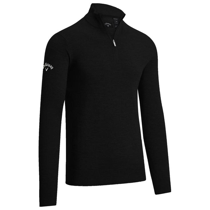 Callaway Golf Pullover Merino Wool 1/4 Zip Black Onyx Präsentation