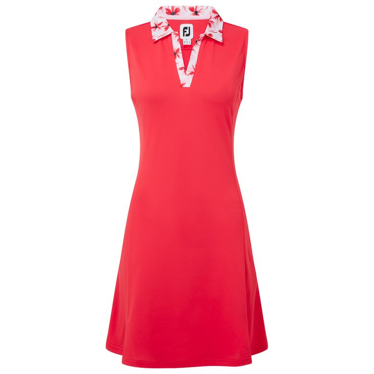 Footjoy Kleid Dress With Floral Trim Red Präsentation