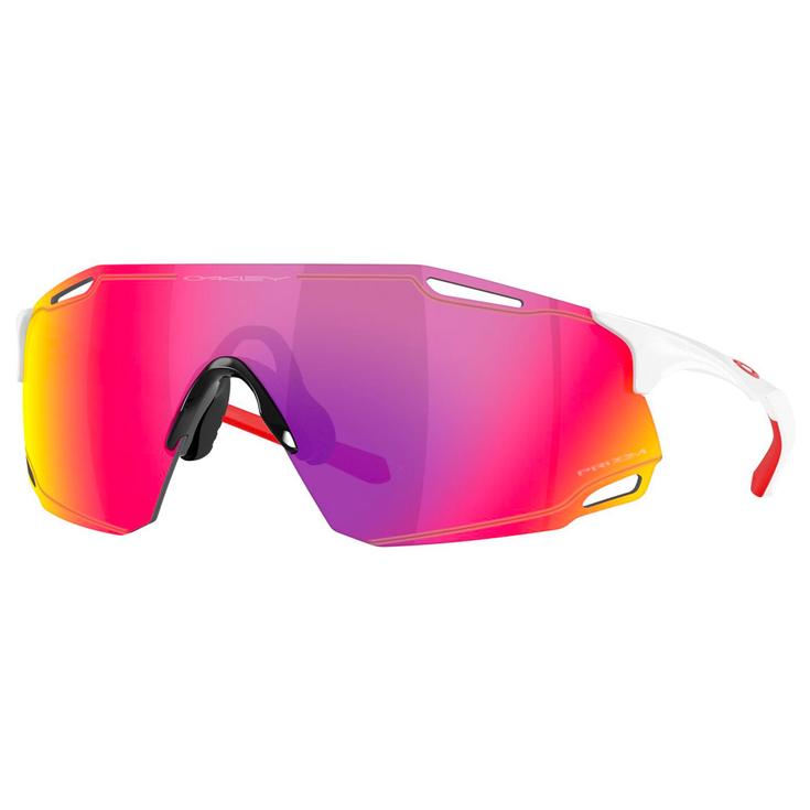 Oakley Sonnenbrille Cybr Zero Polished White Prizm Road Präsentation