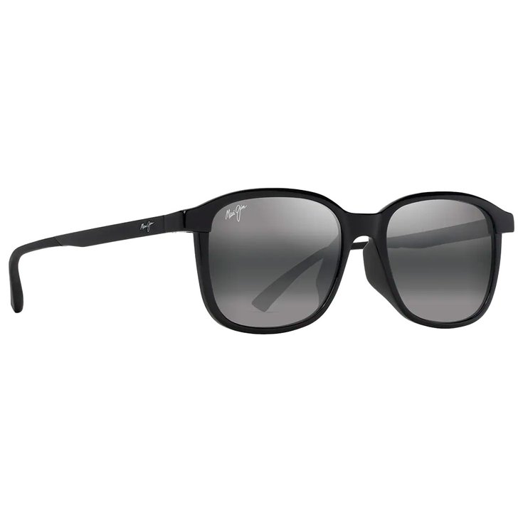 Maui Jim Sonnenbrille Makuahine Asian Fit Noir Brillant Neutral Grey Minéral Superthin Präsentation