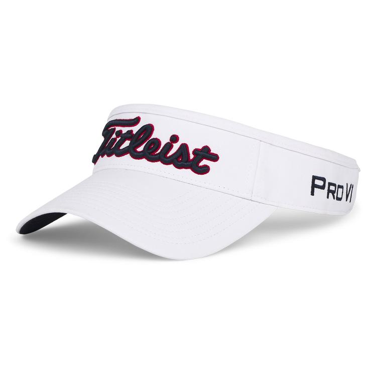 Titleist Golfvisier Tour Performance Visor White Navy Red Präsentation