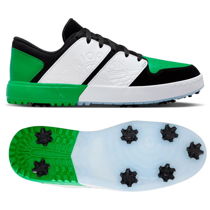 Nike Schuhe mit Spikes Jordan Nu Retro 1 G Black Lucky Green Präsentation