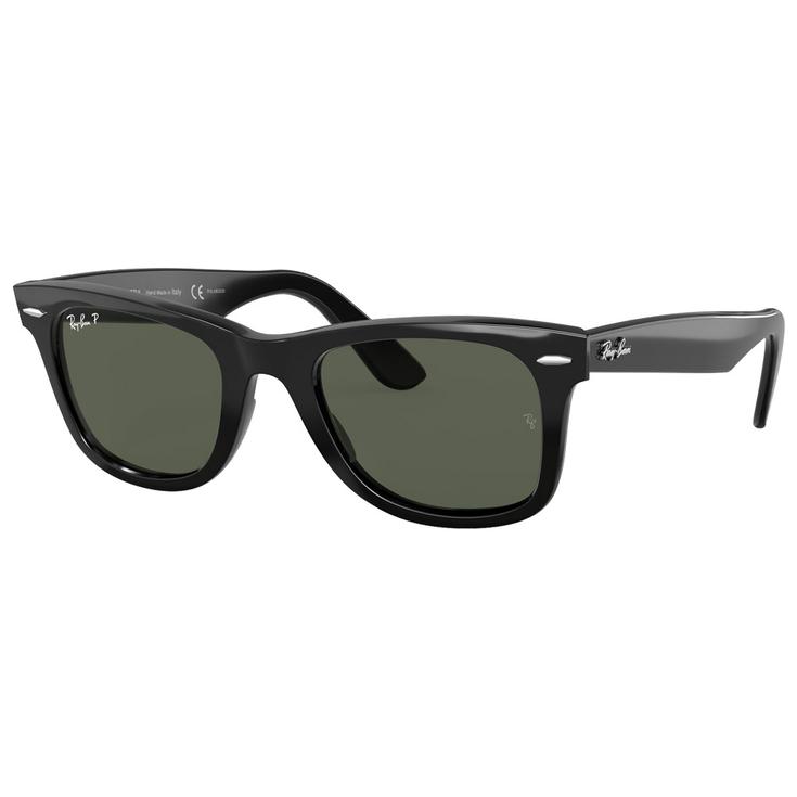 Ray Ban Sonnenbrille RB2140 Original Wayfarer Classic Polished Black Polar Green Präsentation