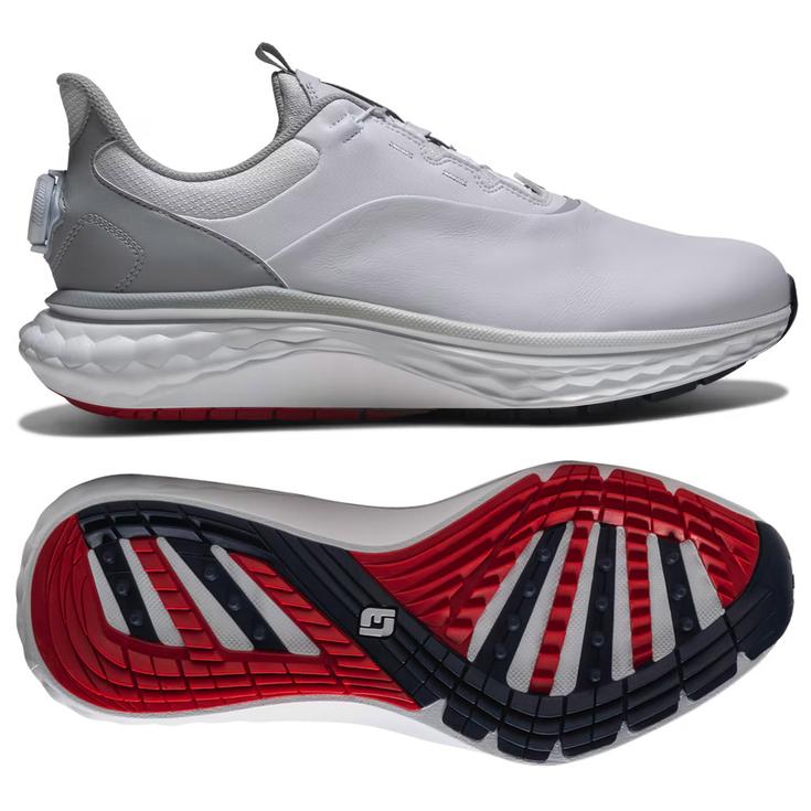 Footjoy Chaussures sans spikes Quantum Boa White White Grey Présentation
