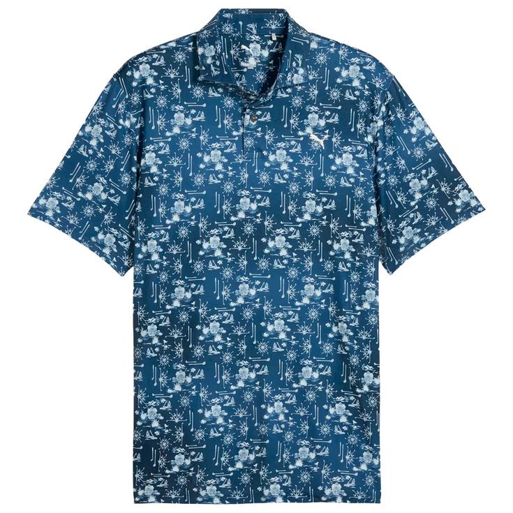 Puma Golf Polohemde Cloudspun Coastal Claret Deep Navy Präsentation
