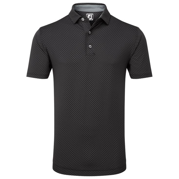 Footjoy Polo Stretch Lisle Dot Print Black Grey Présentation