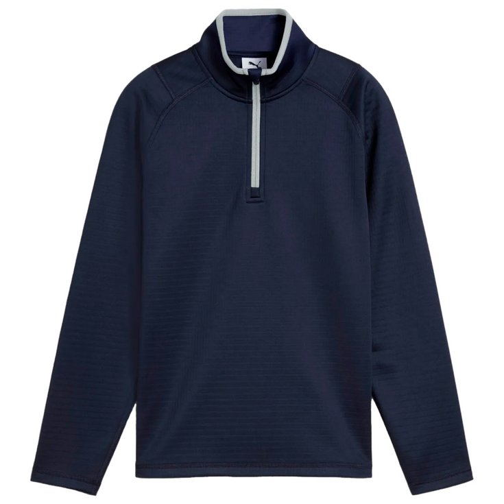 Puma Golf Pullover Boys Waffle Fleece 1/4 Zip Deep Navy Präsentation