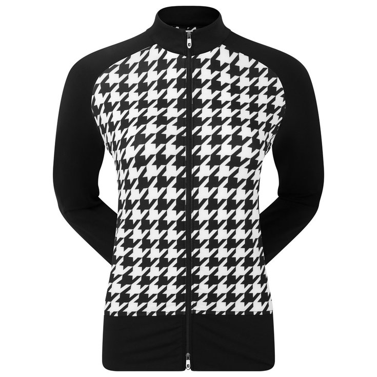 Footjoy Jacke Houndstooth Full Zip Midlayer Black White Präsentation