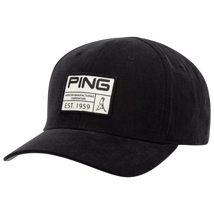 Ping Casquettes Vintage Patch Cap Black - AJUSTABLE Présentation