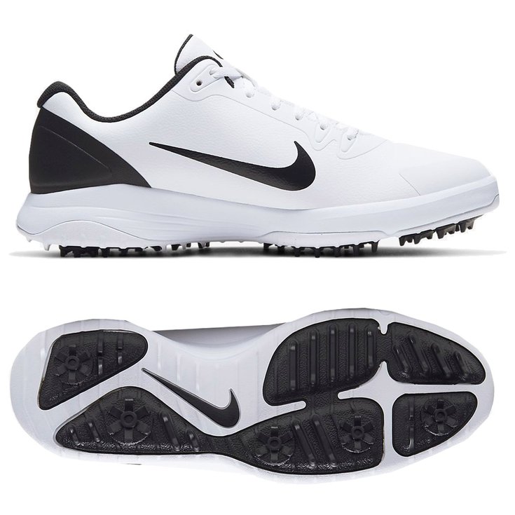 لون ترابي Chaussures avec crampons Nike Infinity G White Black لون ترابي