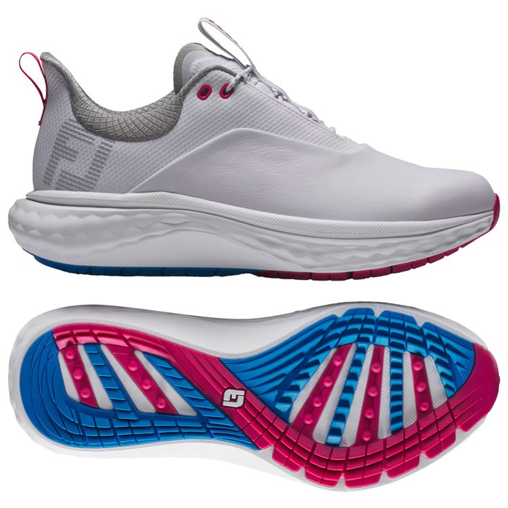 Footjoy Schuhe ohne Spikes Quantum Women White Blue Pink Präsentation