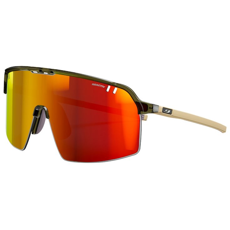 Julbo Sonnenbrille Intensity Translucide Brillant Vert Kaki Beige Mat Reactiv 1-3 Light Amplifier Präsentation