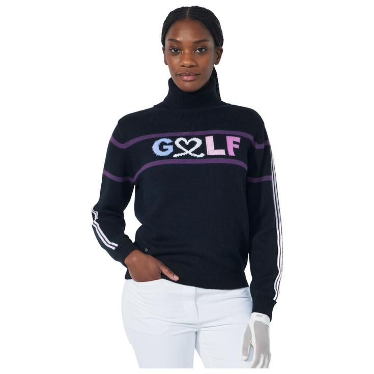 Daily Sports Pullover Logo Roll-Neck Pullover Black Präsentation