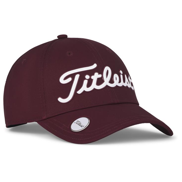 Titleist Cap Players Performance Ball Marker Burgundy White Präsentation