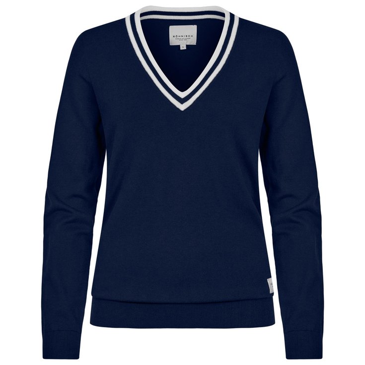Rohnisch Pull Adele Knitted Sweater Navy White Présentation