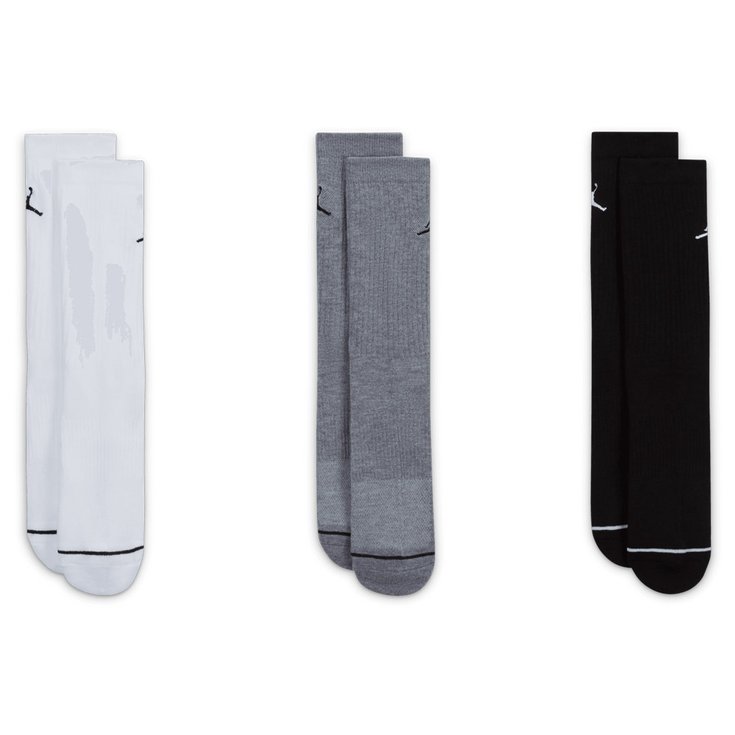 Nike Chaussettes Jordan Socks Everyday (3 pairs) White Black Grey Présentation