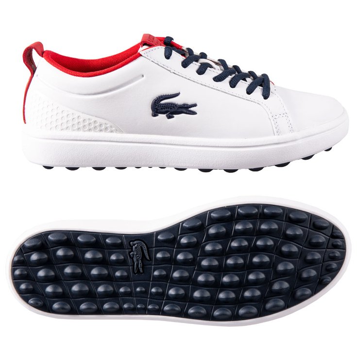 Lacoste Schuhe ohne Spikes G Elite 120 Women White Navy Red Präsentation