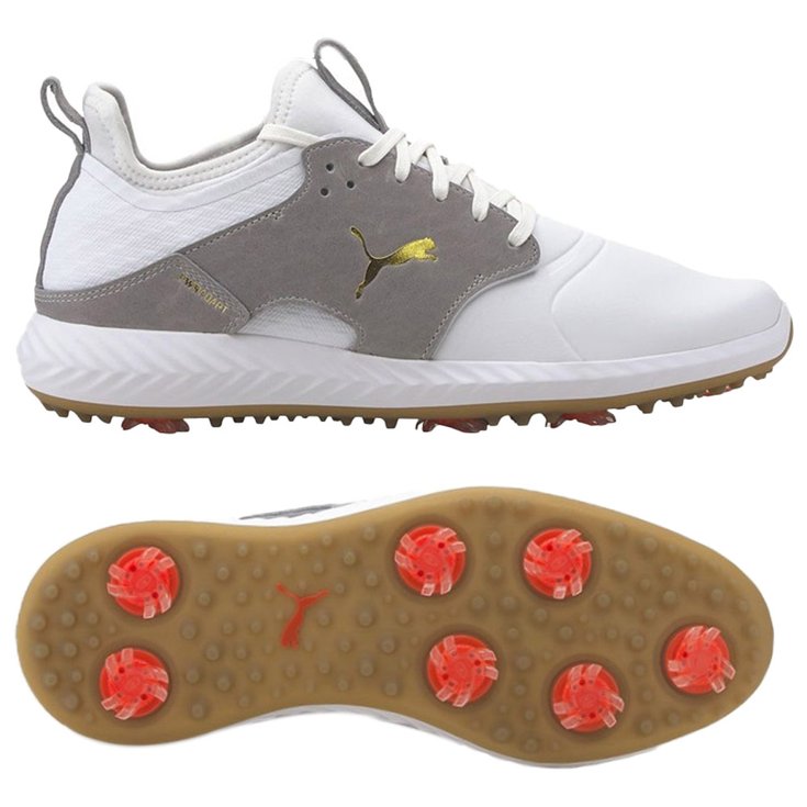Puma Golf Chaussures avec spikes Ignite PWRAdapt Caged Crafted White High Rise Présentation