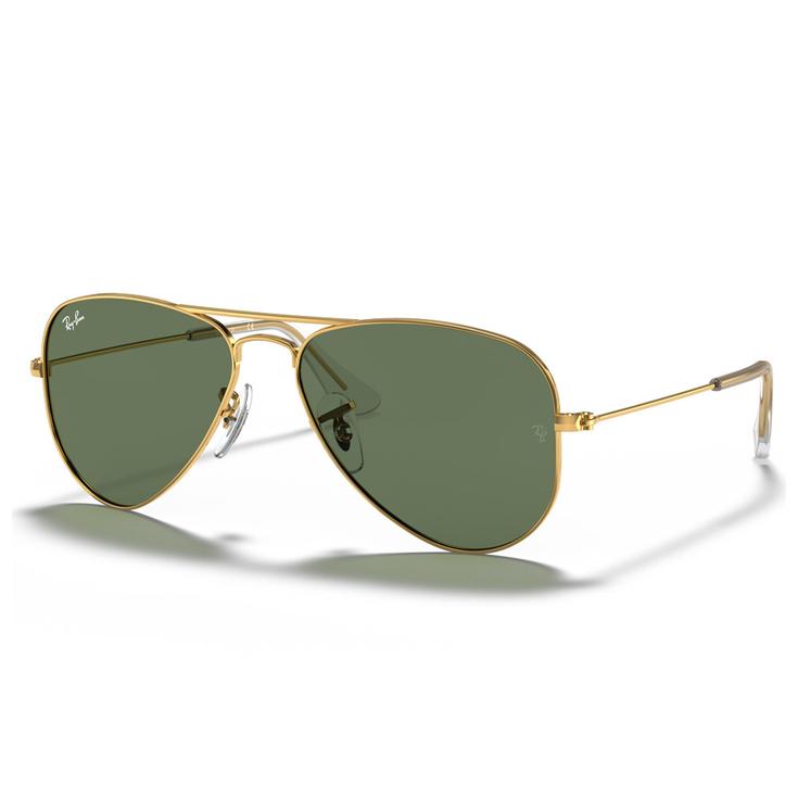 Ray Ban Sonnenbrille Aviator Kids Polished Arista Gold Dark Green Präsentation