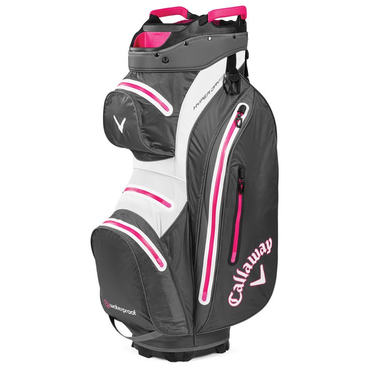 Callaway Golf Cartbag (Komplettsatz) Hyper Dry 15 Cart Charcoal White Pink Präsentation