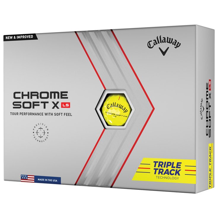 Callaway Golf Balles neuves Chrome Soft X LS Yellow Triple Track Présentation