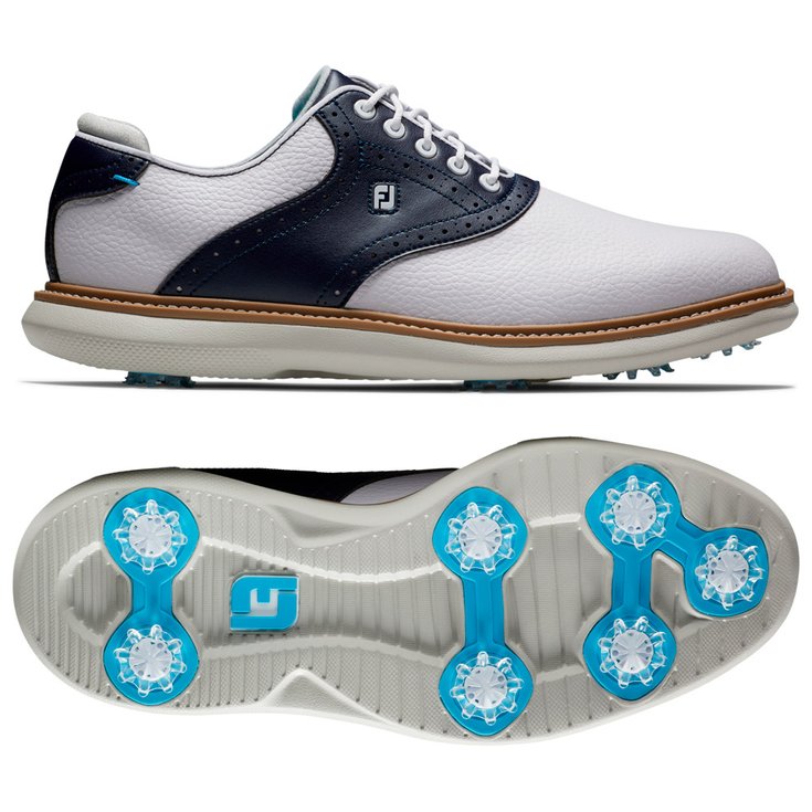 Footjoy Chaussures avec spikes Traditions White Navy Présentation