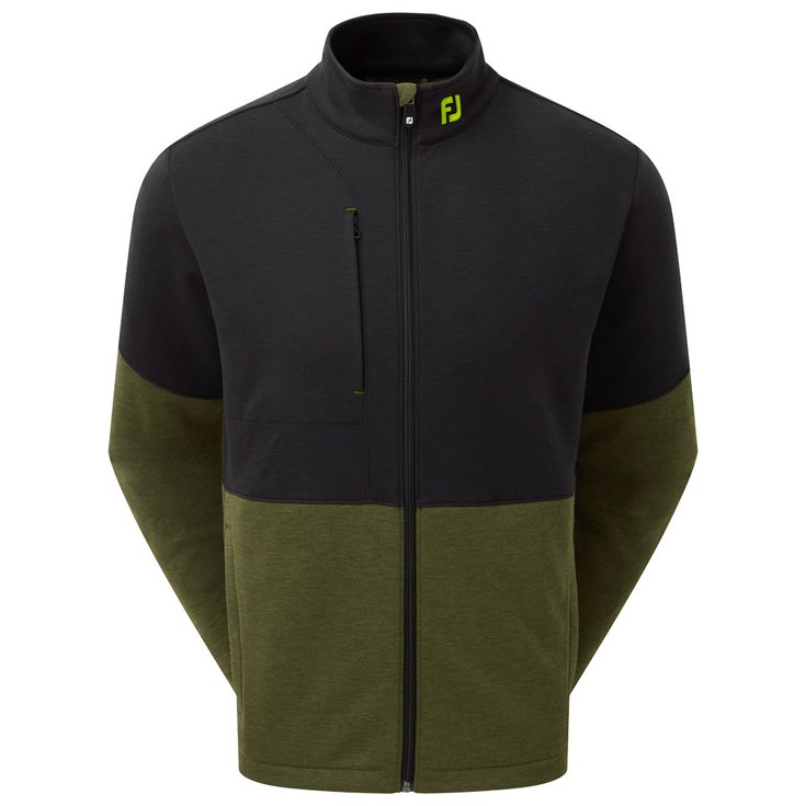 Footjoy Jacke Colour Block Full-Zip Chill-Out Black With Olive Präsentation