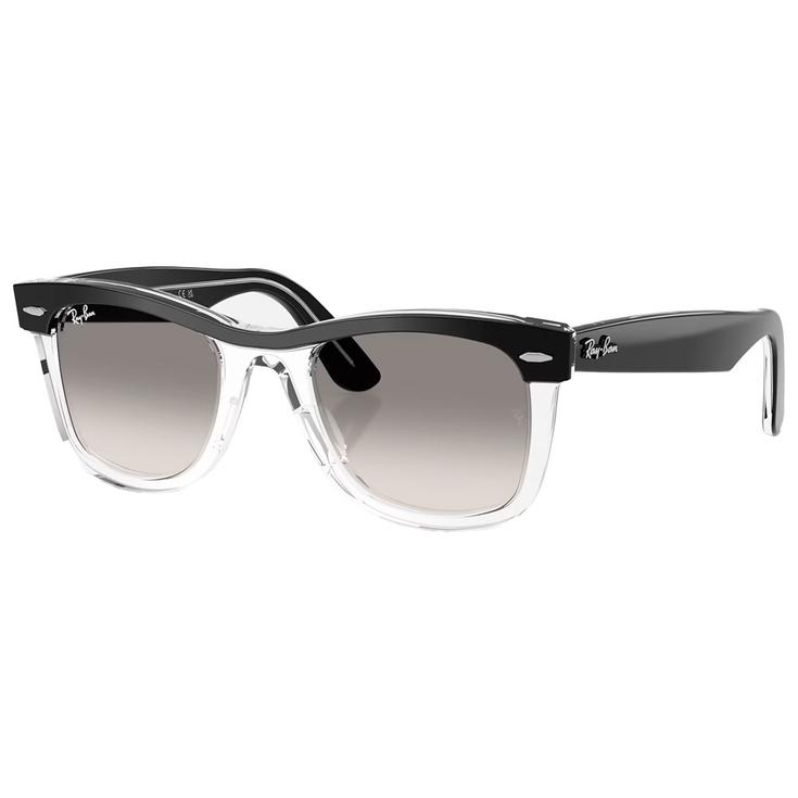 Ray Ban Sonnenbrille RB2240 Wayfarer Street Neat Polished Black Translucide Gradient Grey Incolore Präsentation
