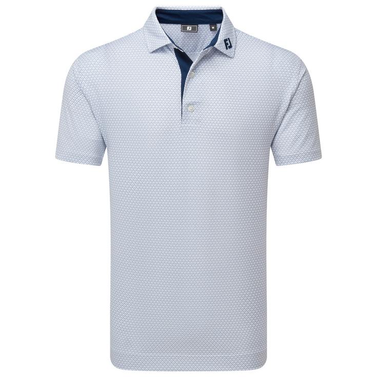 Footjoy Polohemde Deco Diamond Print White Navy Präsentation