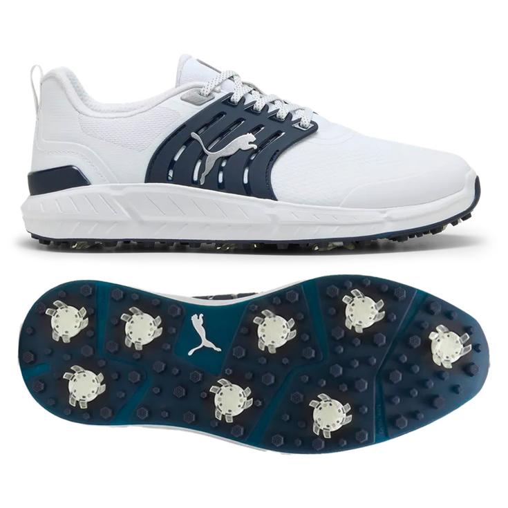 Puma Golf Schuhe mit Spikes Ignite Elevate 2 Tour White Deep Navy Silver Präsentation
