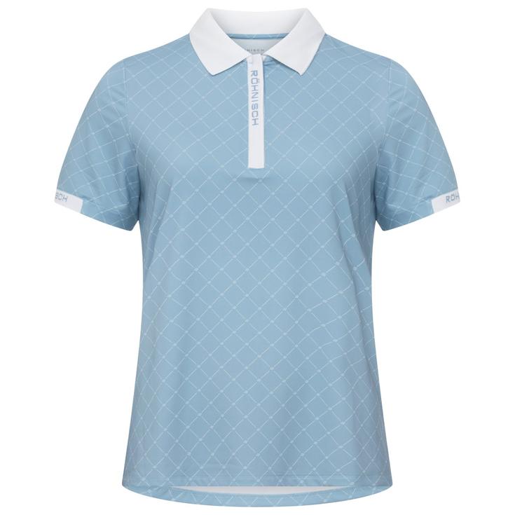 Rohnisch Polohemde Abby Poloshirt Micro R Check Dove Blue Präsentation