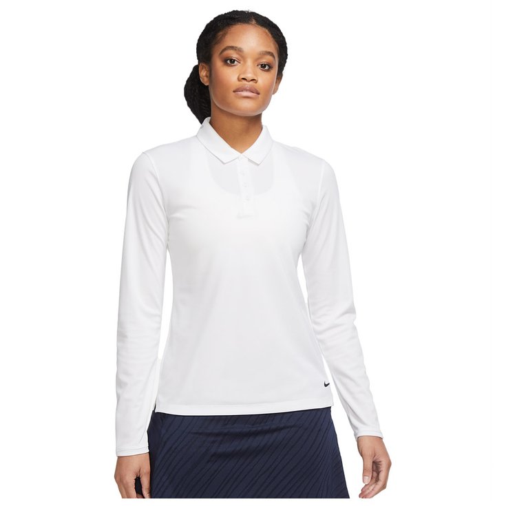 Nike Polo Dri-fit Victory Long Sleeve White Black Präsentation