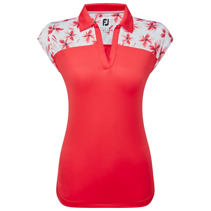 Footjoy Polohemde Blocked Floral Print Lisle W Red Präsentation