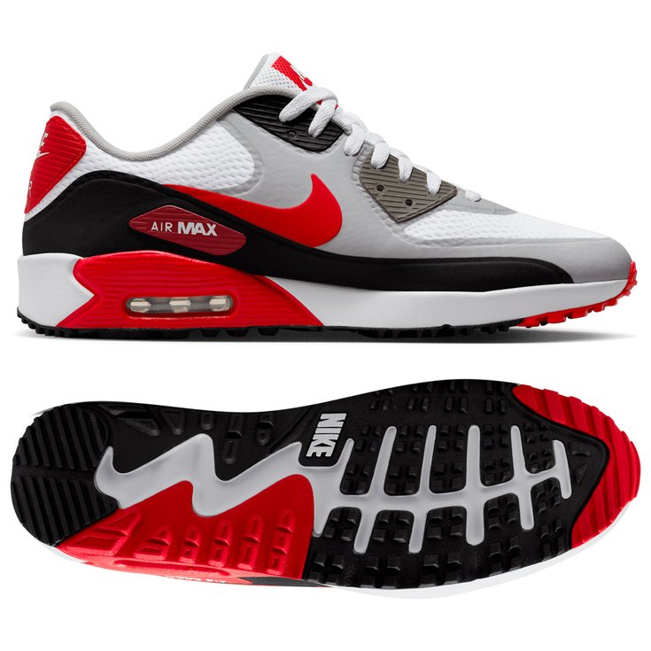 Nike Chaussures sans spikes Air Max 90 G University Red Black Photon Dust Présentation