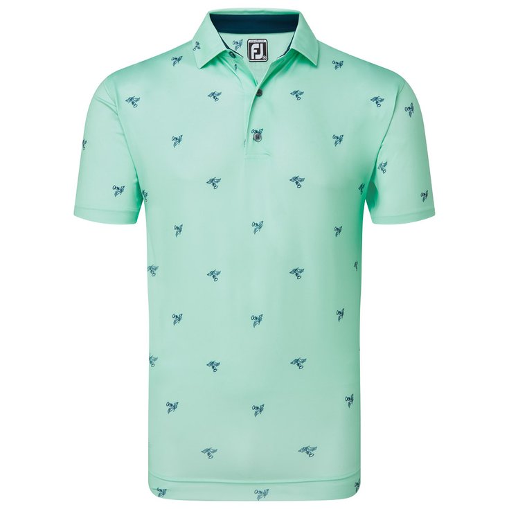 Footjoy Polo Thistle Print Lisle Sea Glass Présentation