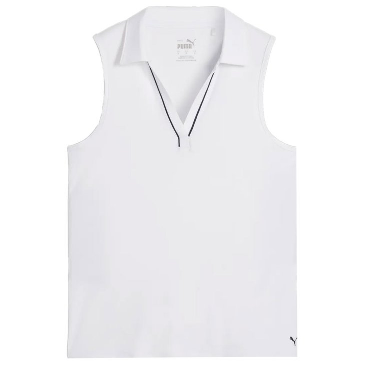 Puma Golf Polohemde W Cloudspun Piped SL Polo White Glow Präsentation
