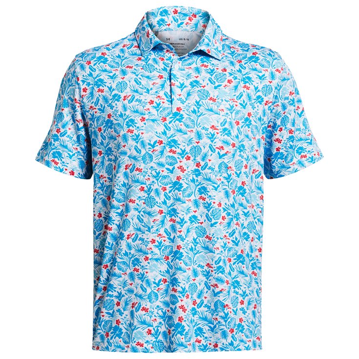 Under Armour Polo Playoff 3.0 Printed Polo White Sky Blue Présentation