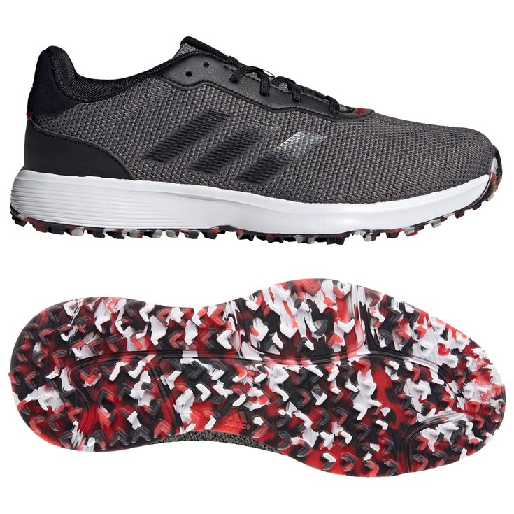 Adidas Schuhe ohne Spikes S2G SL Grey Four Core Black Scarlet Präsentation