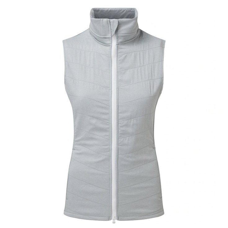 Footjoy Jacke Women's Thermal Quilted Vest Grey White Präsentation