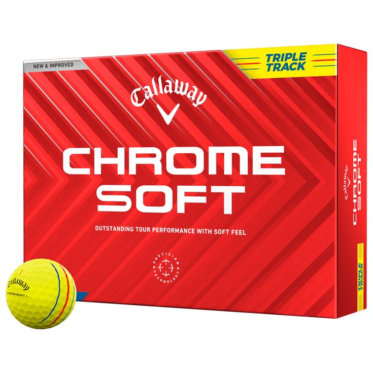 Callaway Golf Neue Golfbälle Chrome Soft Triple Track Yellow Präsentation