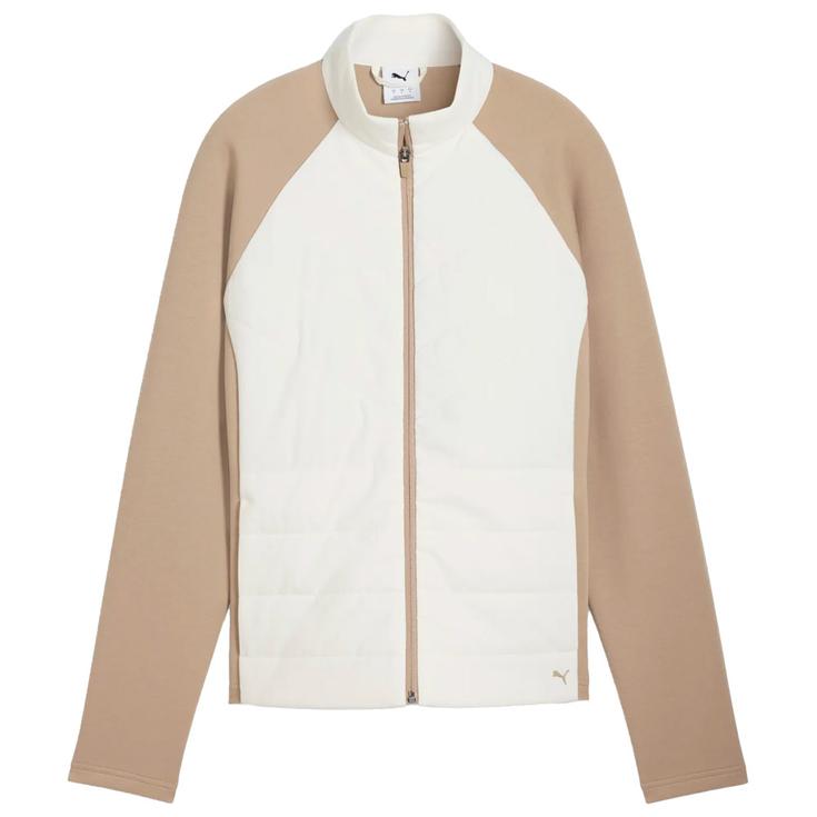 Puma Golf Jacke W Cloudspun Fleece Hybrid Jacket Warm White Ice Coffee Präsentation