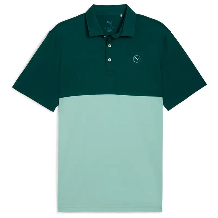 Puma Golf Polohemde Pure 2.0 Colorblock Light Moss Green Terrain Präsentation