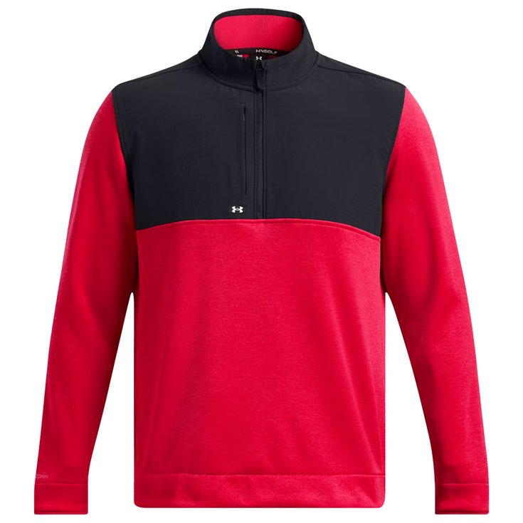 Under Armour Pullover Drive Storm Sweater Fleece Half Zip Red Black White Präsentation