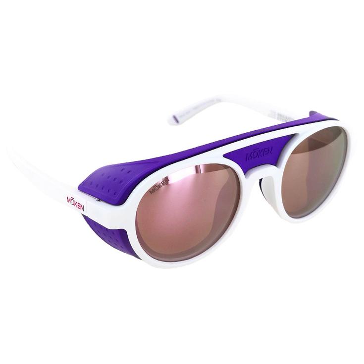 Moken Vision Lunettes de soleil Hawkins Vintage White Purple Pink Polarized Présentation