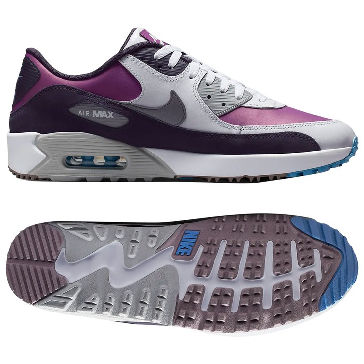 Nike Schuhe ohne Spikes Air Max 90 G NRG White Cave Purple Purple Smoke Präsentation