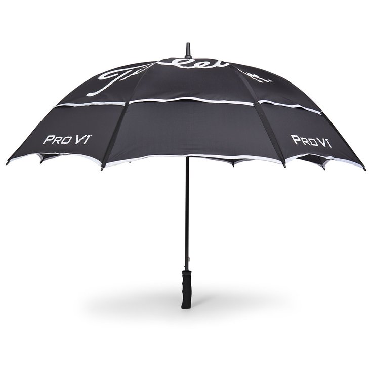 Titleist Regenschirm Tour Umbrella Double Canopy Black White Präsentation