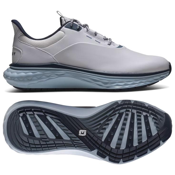 Footjoy Chaussures sans spikes Quantum White Navy Blue Présentation