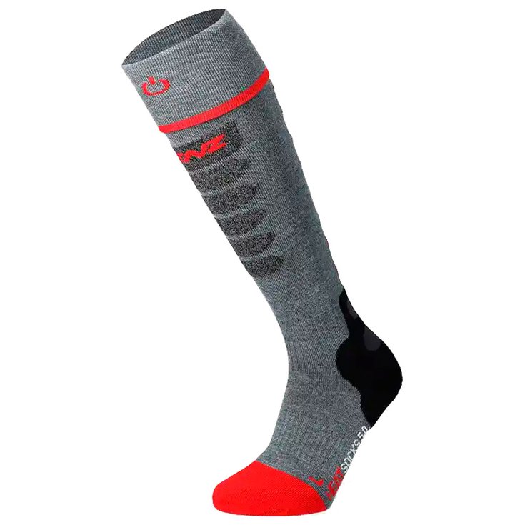 Lenz Heat Sock 5.1 Toe Cap Slim Fit Gris Rouge 