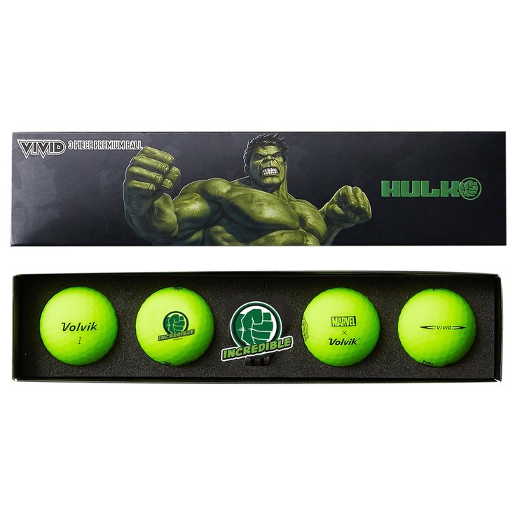Volvik Neue Golfbälle 4 Balles Vivid Hulk + Bm Incredible Präsentation